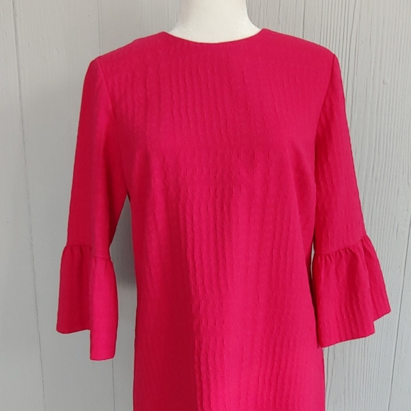 Zara Frilled Bell Sleeve Sheath Dress NWOT - Picture 6 of 7